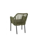 Chaise dextrieur aluminium et corde tresse BALONA vert mousse