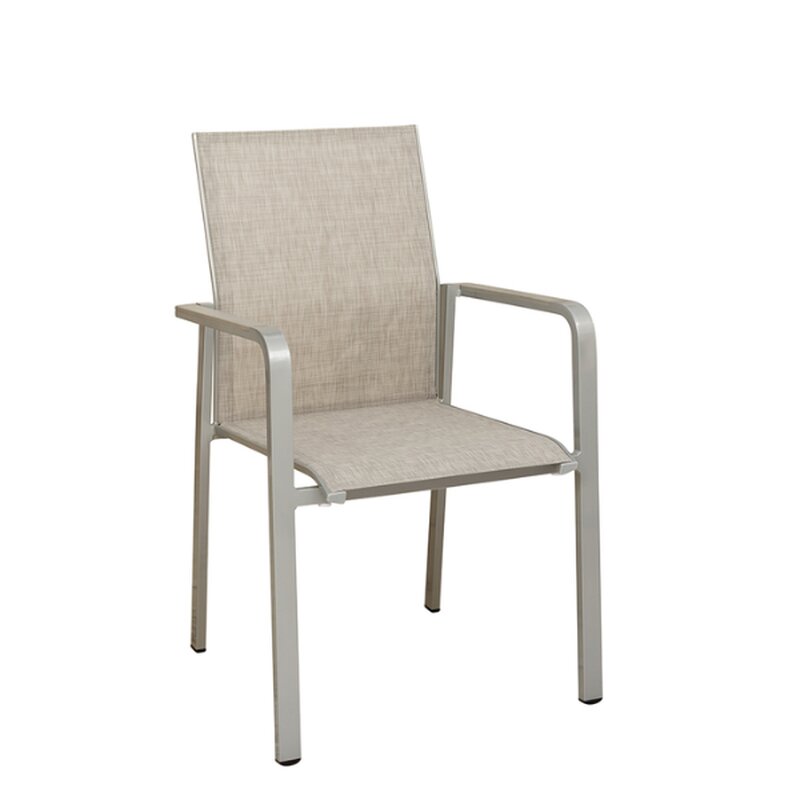Chaise dextrieur aluminium et toile CINARA gris clair