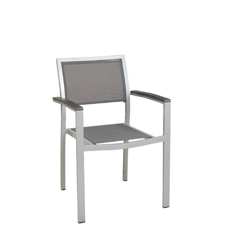 Chaise dextrieur aluminium et toile GEORGIA gris argent