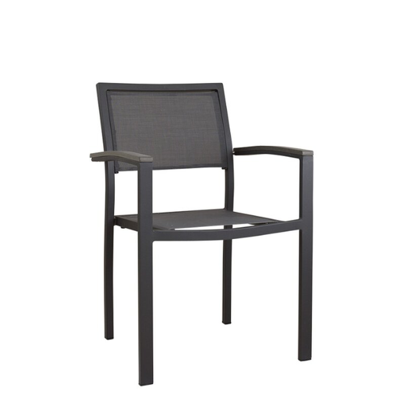 Chaise dextrieur aluminium et toile GEORGIA gris anthracite