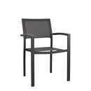 Chaise dextrieur aluminium et toile GEORGIA gris anthracite