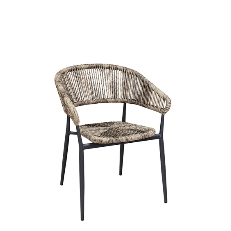 Chaise dextrieur aluminium et corde tresse JACORA gris ml