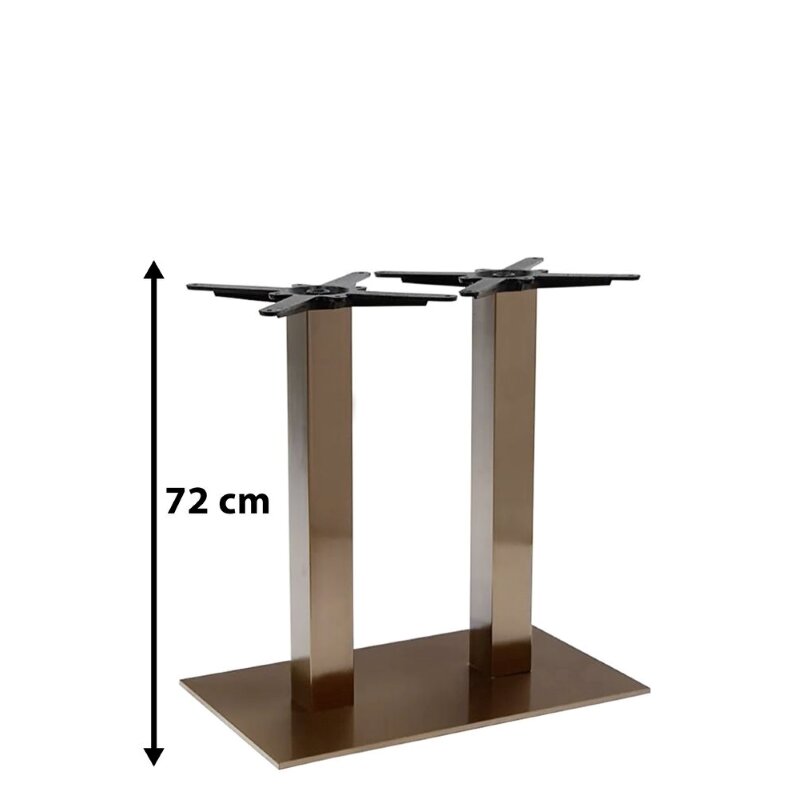 Pied de table double en inox coloris cuivre TG-CO-407 (haut. 72 cm)