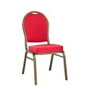 Chaise de banquet acier rembourr�e ALBIN 02 Bleu avec points dor�s Argent