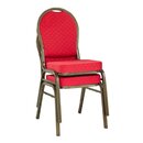 Chaise de banquet acier rembourr�e ALBIN 02 Bleu avec points dor�s Argent