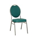 Chaise de banquet acier rembourr�e ALBIN 01 Noir avec points dor�s