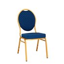 Chaise de banquet acier rembourr�e ALBIN 01 Noir avec points dor�s