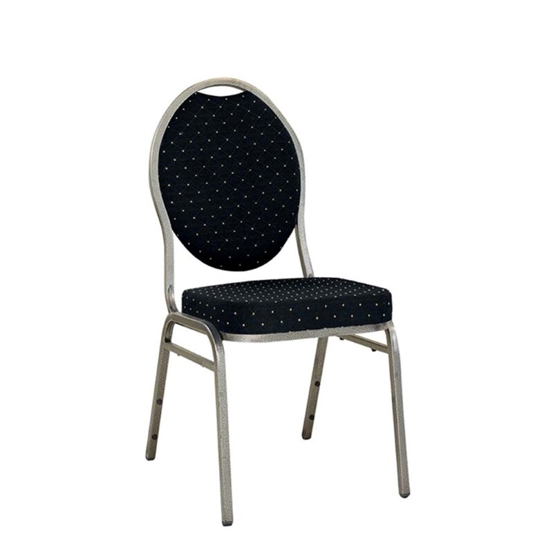Chaise de banquet acier rembourre ALBIN 01 Vert avec points dors