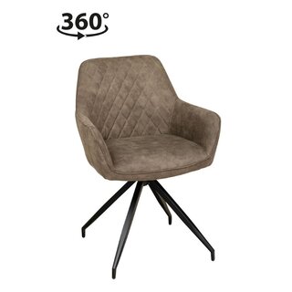 Chaise rotative mtal rembourre simili cuir LENORO A...