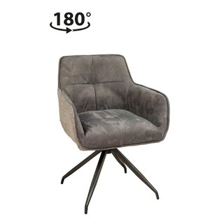 Chaise rotative rembourre bimatire DUNA-A Gris