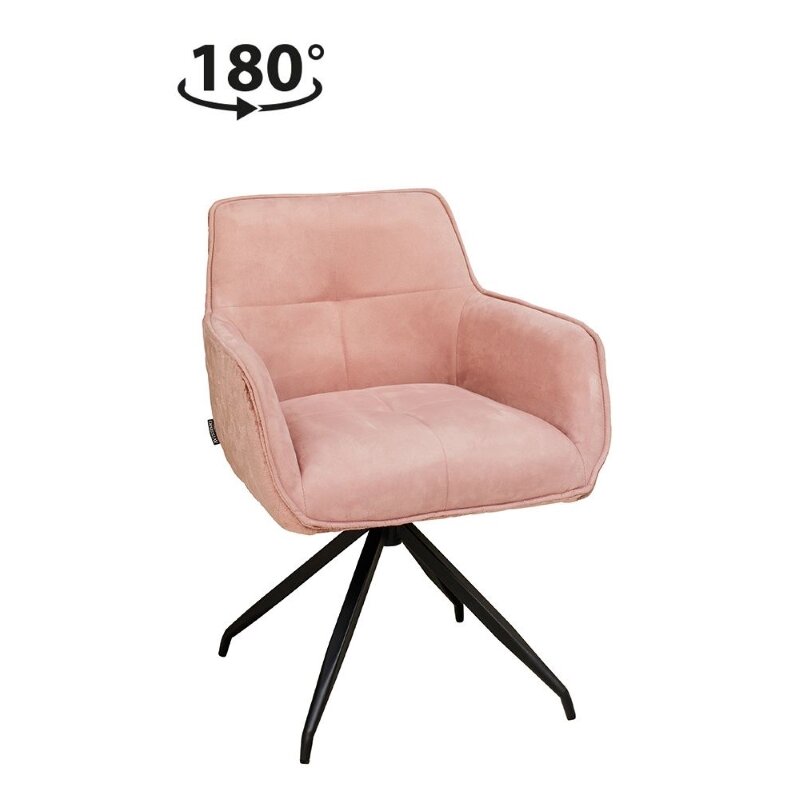 Chaise rotative rembourre bimatire DUNA-A Rose
