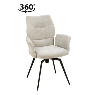 Chaise rotative avec accoudoirs en mtal rembourre...