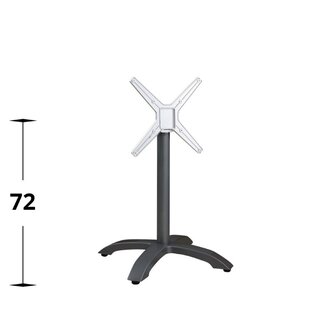 Pied de table rabattable aluminium noir CINDY (haut. 72 cm)