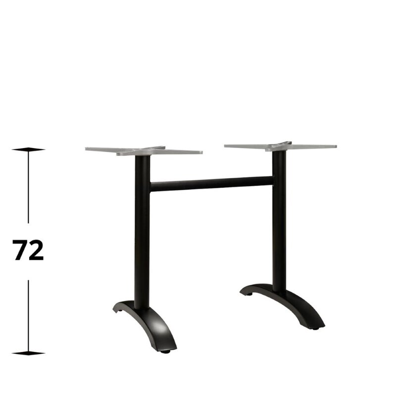 Pied de table double aluminium CINDY noir (haut. 72 cm)