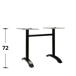 Pied de table double aluminium CINDY noir (haut. 72 cm)