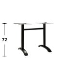 Pied de table double aluminium CINDY noir (haut. 72 cm)