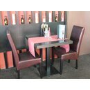 Chaise en bois rembourre PATIA-PLUS Blanc Simili-cuir