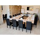 Chaise en bois rembourre PATIA-PLUS Blanc Simili-cuir