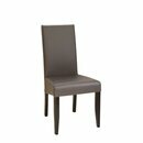 Chaise en bois rembourrée PATIA-PLUS Blanc Simili-cuir antique