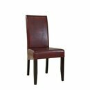 Chaise en bois rembourrée PATIA-PLUS Blanc Simili-cuir antique