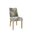 Chaise en bois rembourr�e RIMORA H�tre fonc� Simili-cuir