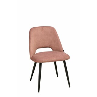 Chaise en mtal rembourre velours USON  Rose