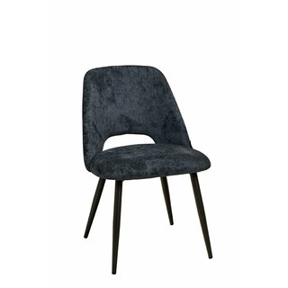 Chaise en mtal rembourre velours USON  Havana gris