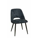 Chaise en mtal rembourre velours USON  Havana gris