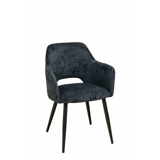 Chaise avec accoudoirs en mtal rembourre velours USON-A...