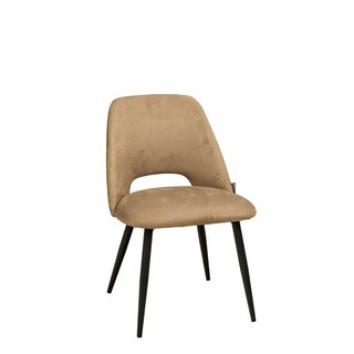 Chaise en mtal rembourre velours USON Hogan Sable