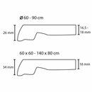 Plateau de table TOPALIT   � 90cm 067 Granit