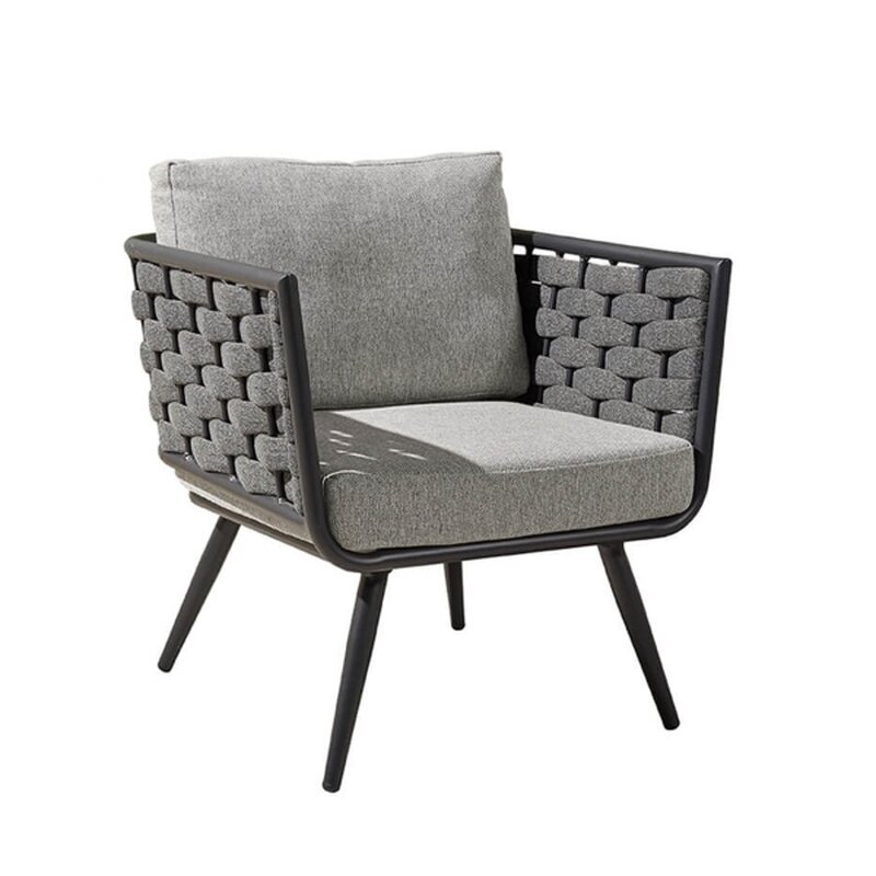 Fauteuil lounge extrieur gris taupe BENTIO