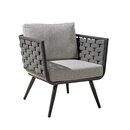 Fauteuil lounge extrieur gris taupe BENTIO