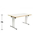 Table de r�ception pliante CLAP S26 120 x 70 cm Noyer am�ricain Martel�e