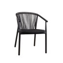 Chaise dextrieur aluminium et fibres tresses anthracite BHUTAN