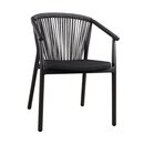 Chaise dextrieur aluminium et fibres tresses anthracite BHUTAN