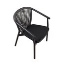 Chaise dextrieur aluminium et fibres tresses anthracite BHUTAN