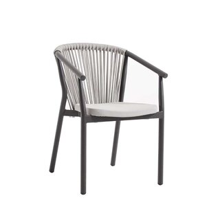 Chaise dextrieur aluminium et fibres tresses gris clair...