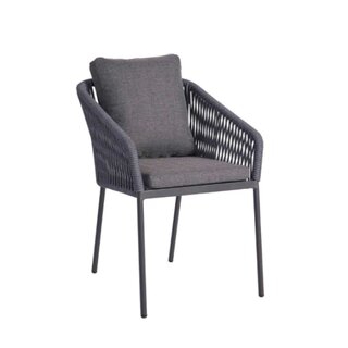 Chaise dextrieur aluminium et fibres tresses anthracite...