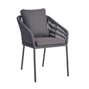 Chaise dextrieur aluminium et fibres tresses anthracite FIONNA