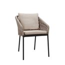 Chaise dextrieur aluminium et fibres tresses sable FIONNA