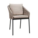 Chaise dextrieur aluminium et fibres tresses sable FIONNA