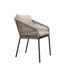 Chaise dextrieur aluminium et fibres tresses sable FIONNA