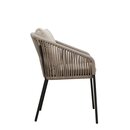 Chaise dextrieur aluminium et fibres tresses sable FIONNA