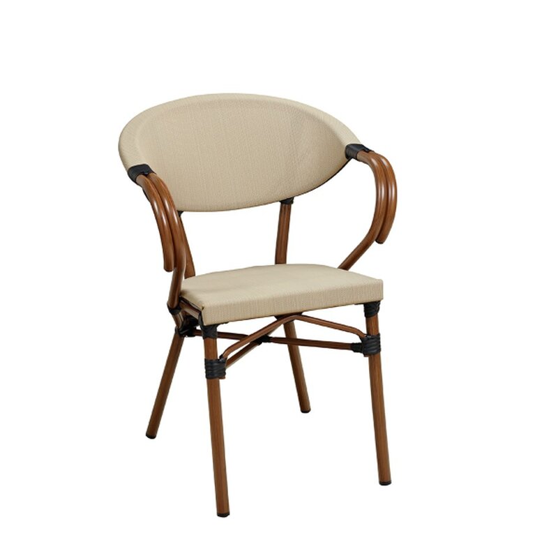 Chaise dextrieur empilable sable GANU