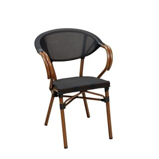 Chaise dextrieur empilable noir GANU