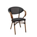 Chaise dextrieur empilable noir GANU