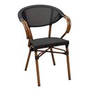 Chaise dextrieur empilable noir GANU