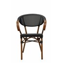 Chaise dextrieur empilable noir GANU