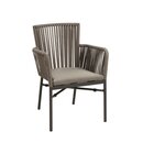 Chaise dextrieur aluminium et fibres tresses gris taupe SIMARA